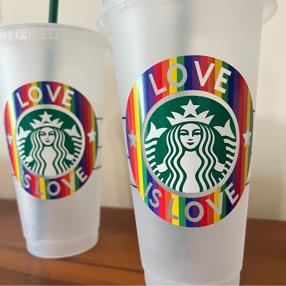 Starbucks Love Is Love Rainbow Cold Cups set of 2